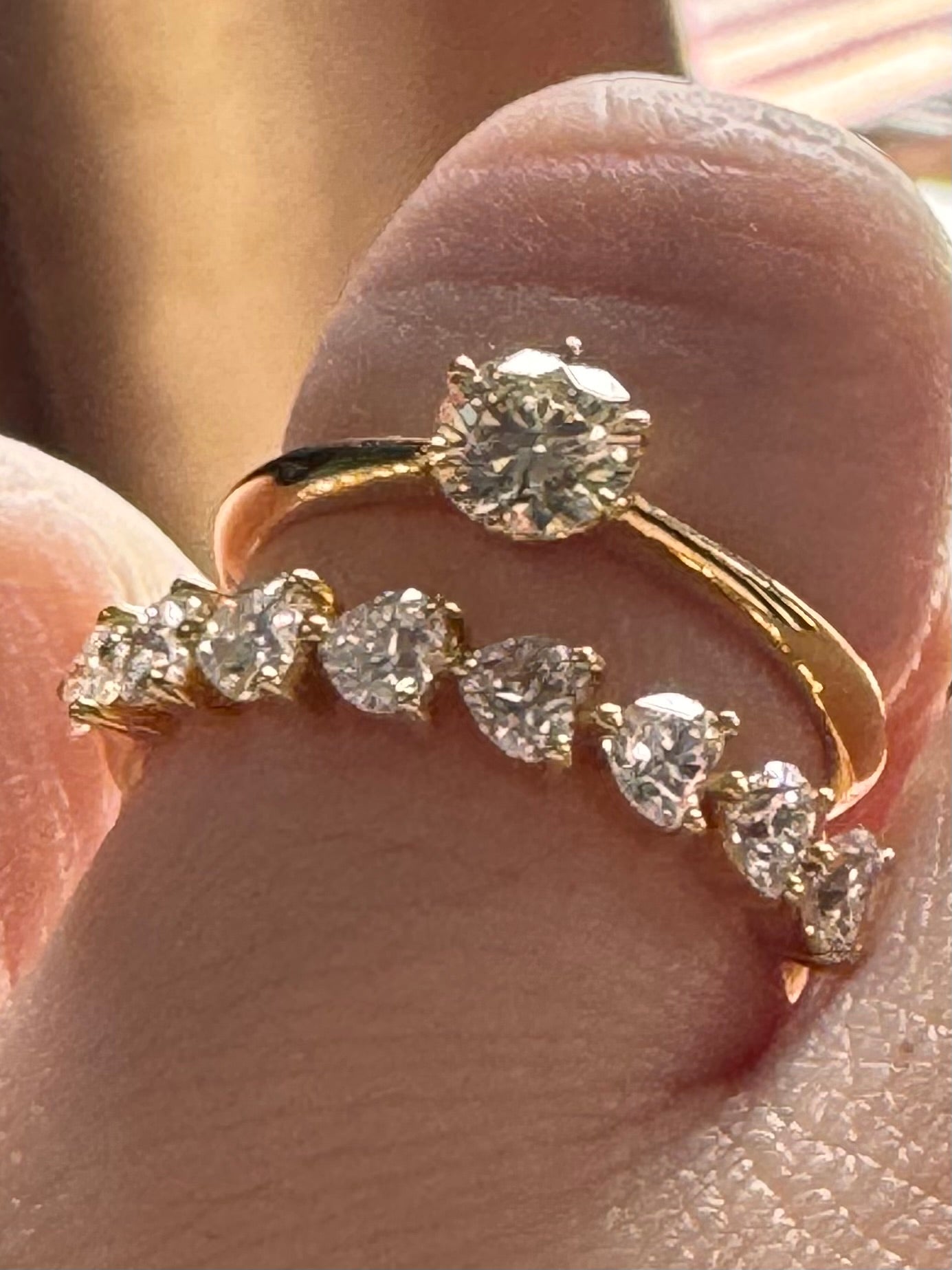 Solitaire Ring & Heart 7 Stone Diamond Ring