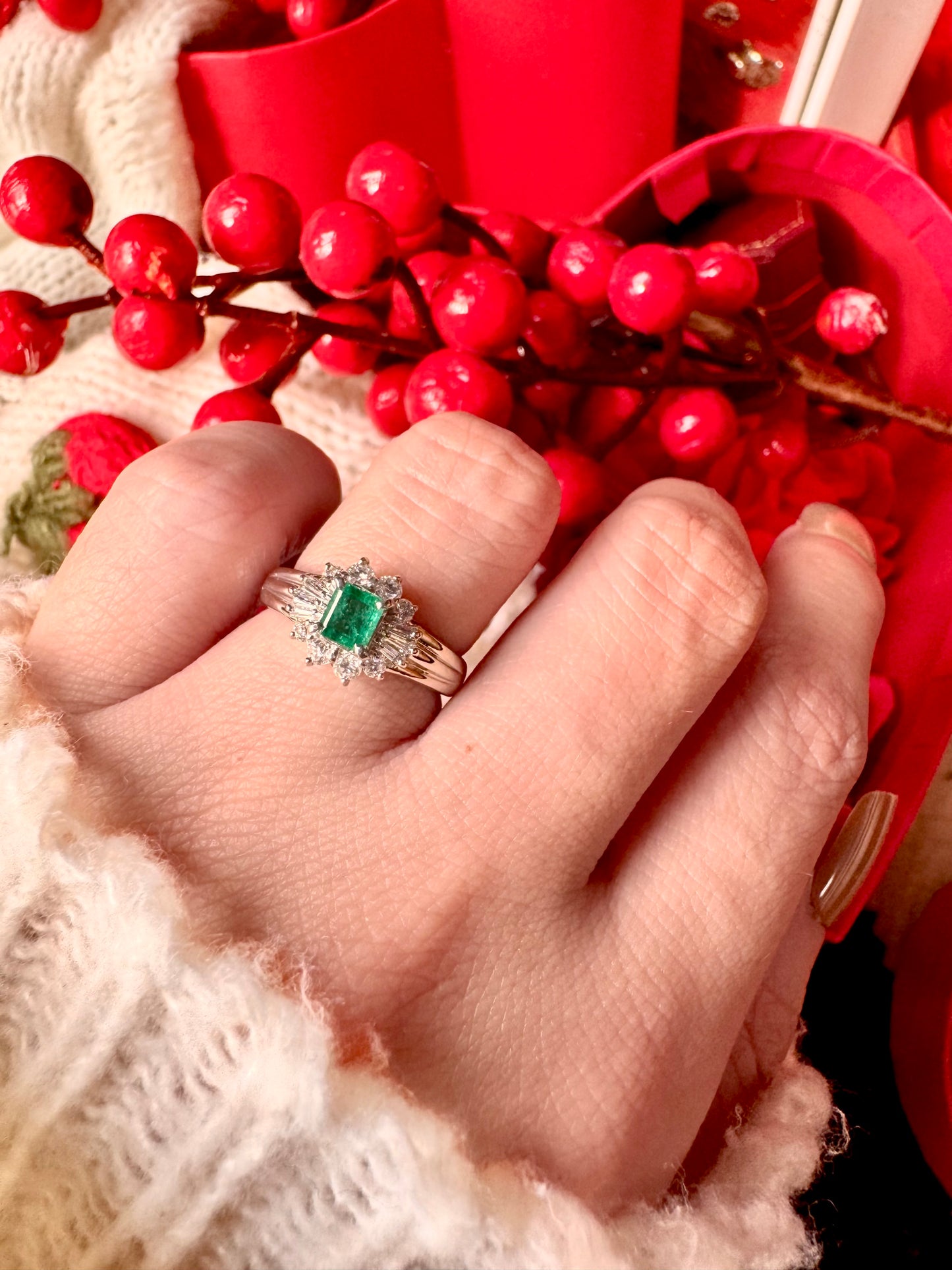 Natural Emerald with Diamonds