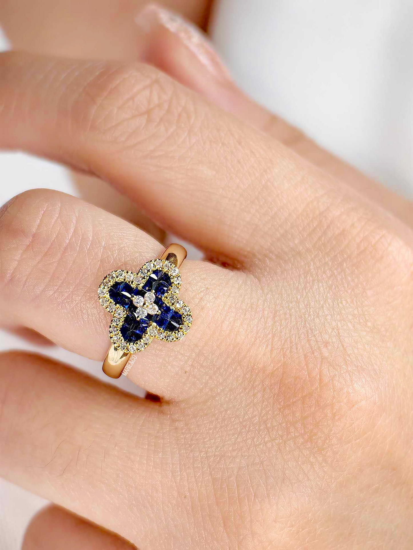 Clover Blue Diamond Ring