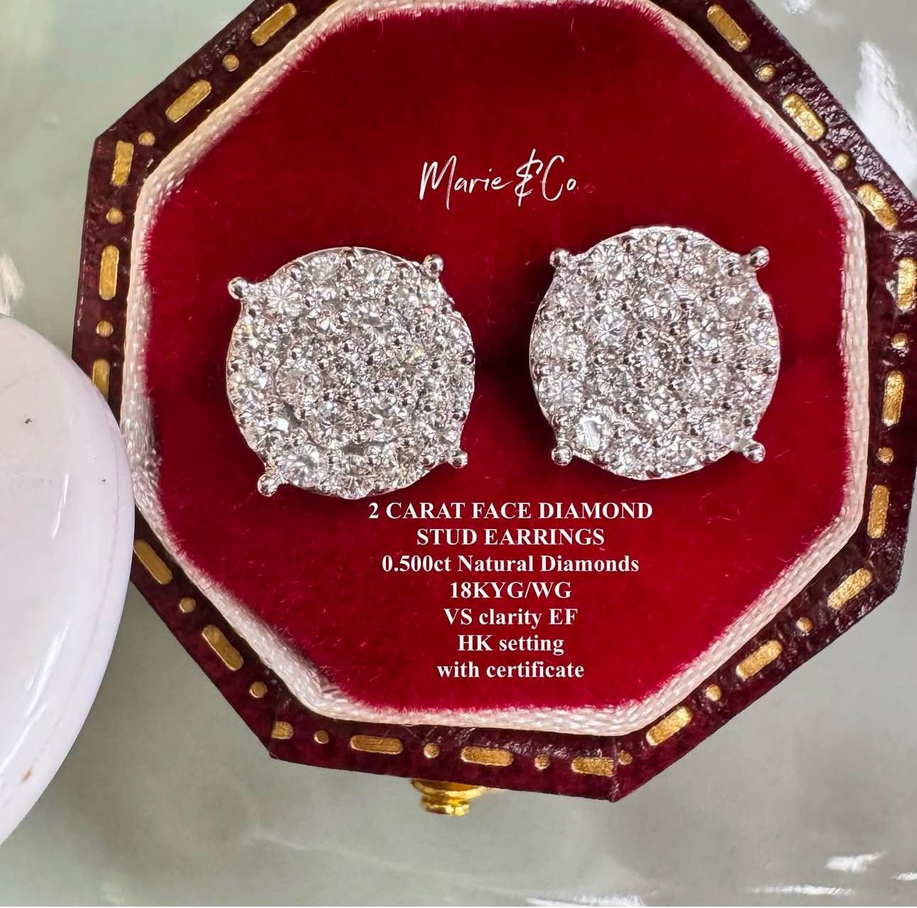 round illusion dia earrings 50% payment