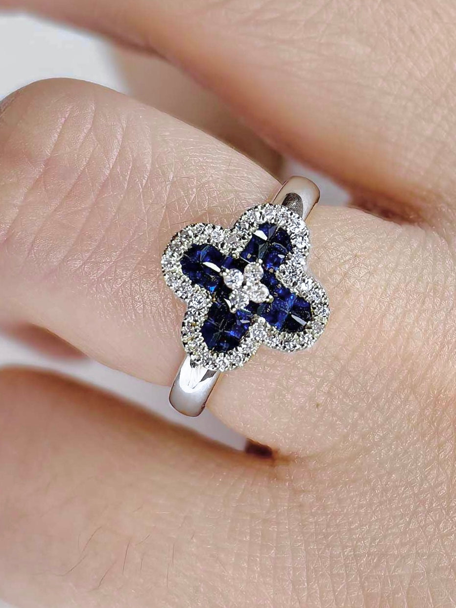 Clover Blue Diamond Ring