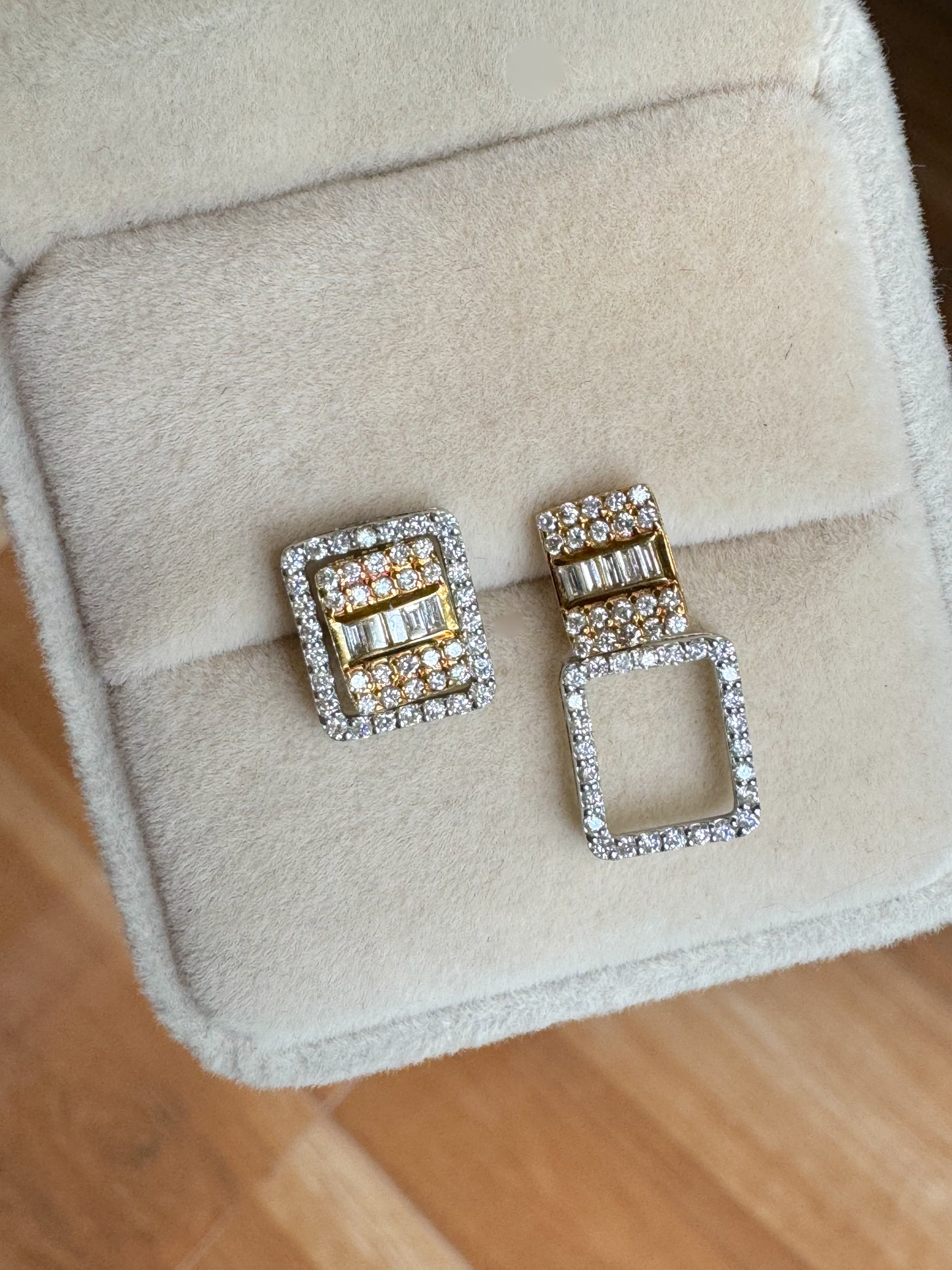 3 way rectangle earrings
