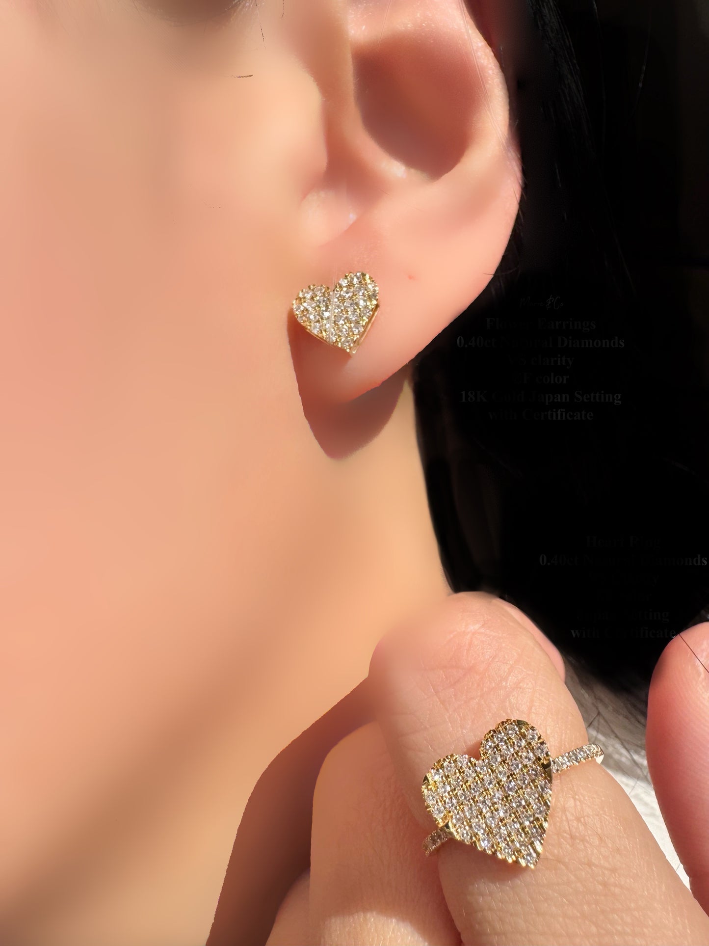 Heart Earrings & Ring
