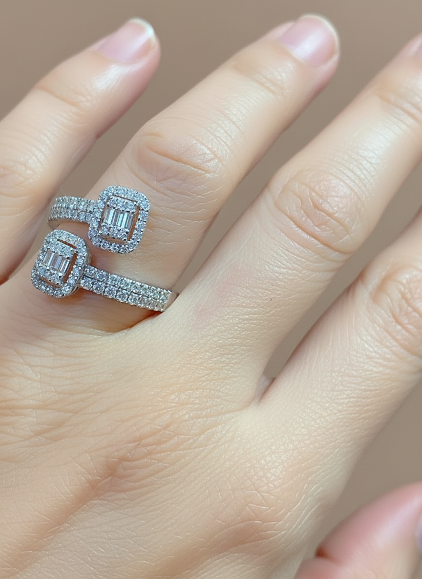 Emerald illusion overlap ring