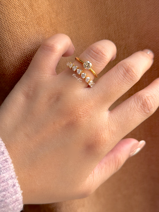 Solitaire Ring & Heart 7 Stone Diamond Ring