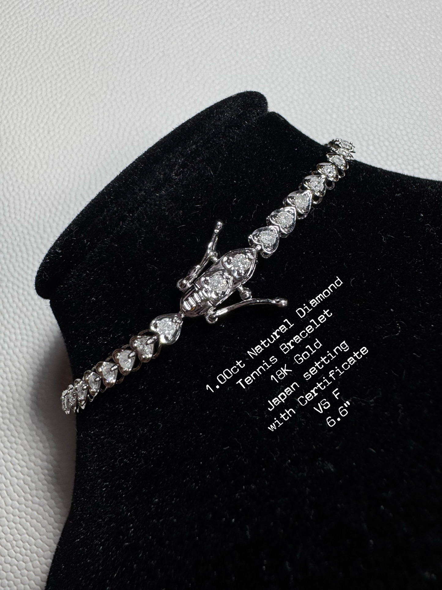 Heart 1ct tennis bracelet
