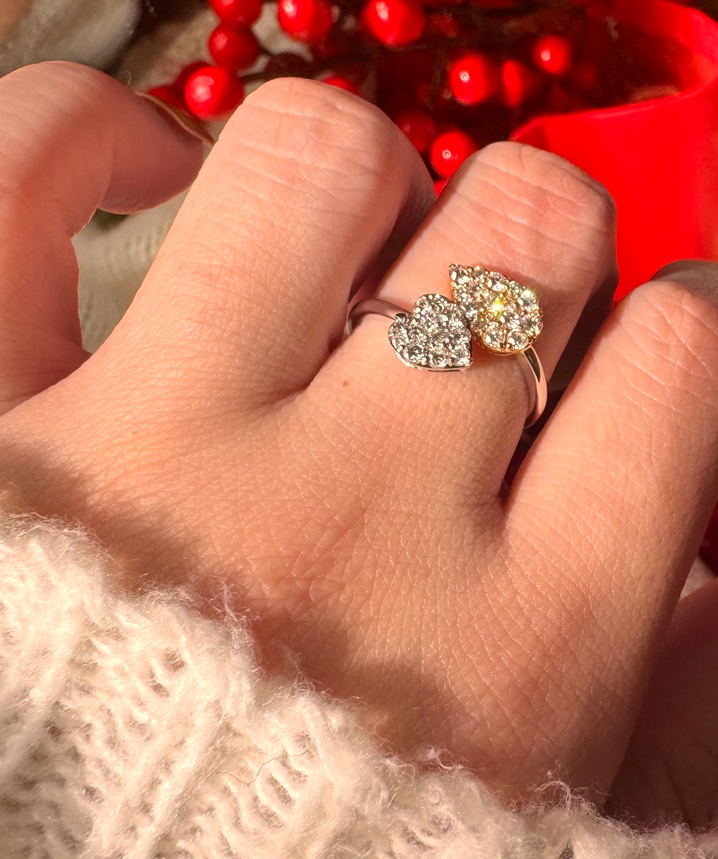 Heart Leaf overlap ring