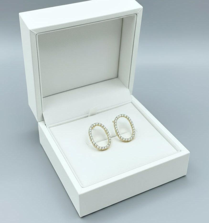 oval diamond earrings