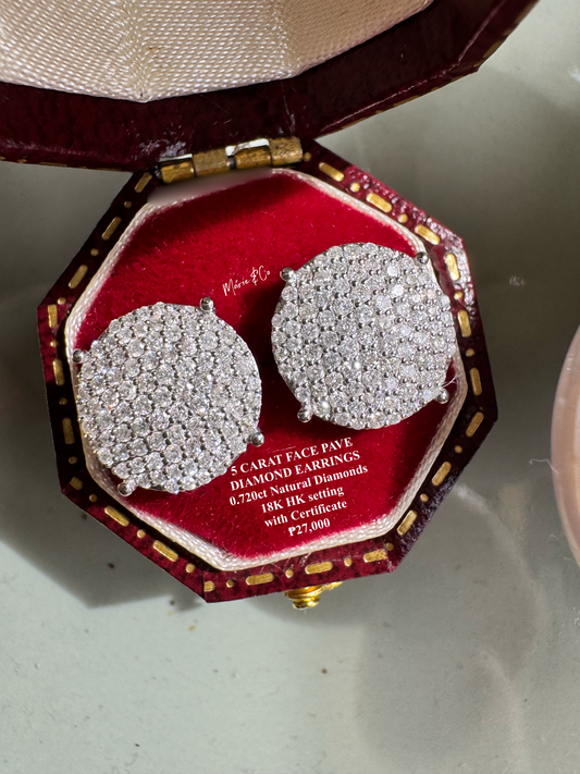 5ct face pave earrings
