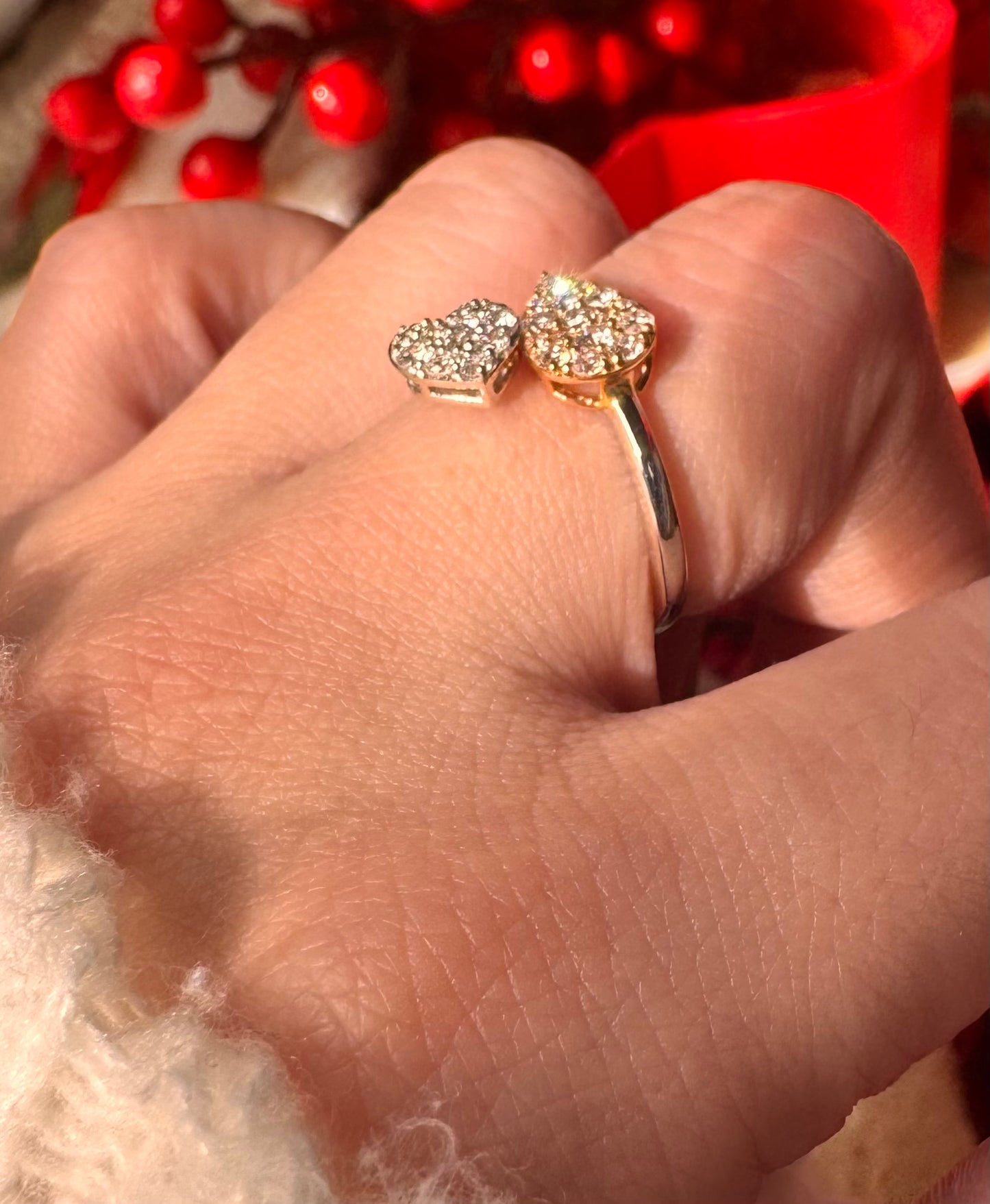 Heart Leaf overlap ring