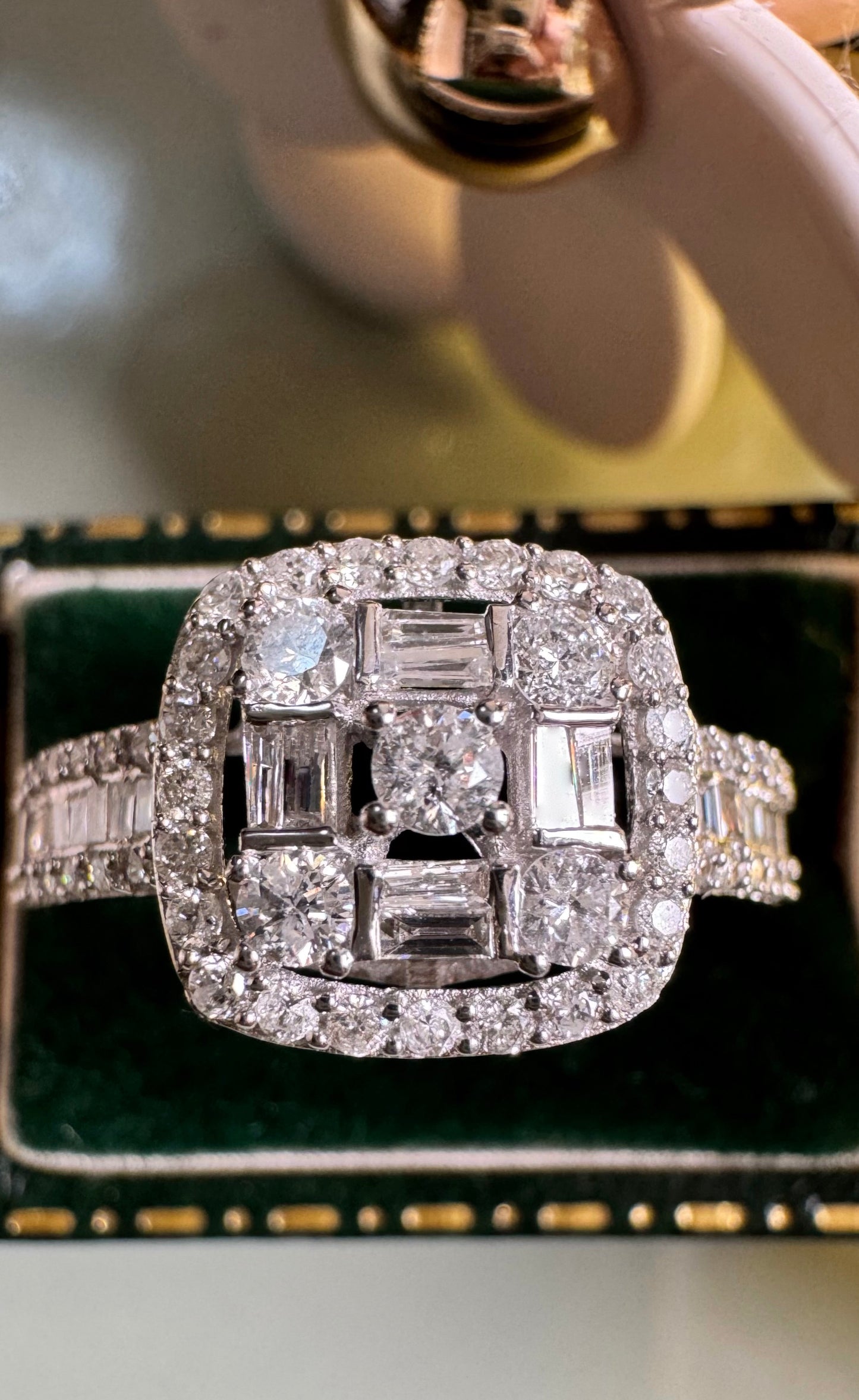 Elegant Square Halo Set