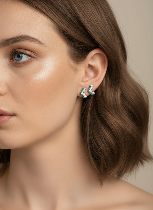 V emerald Earrings
