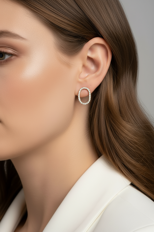 oval diamond earrings
