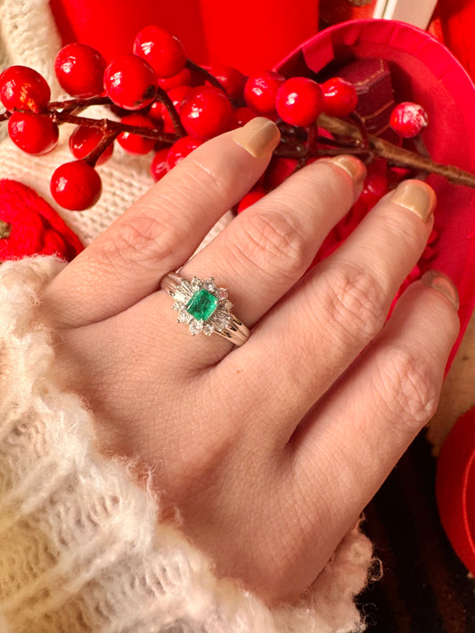 Natural Emerald with Diamonds