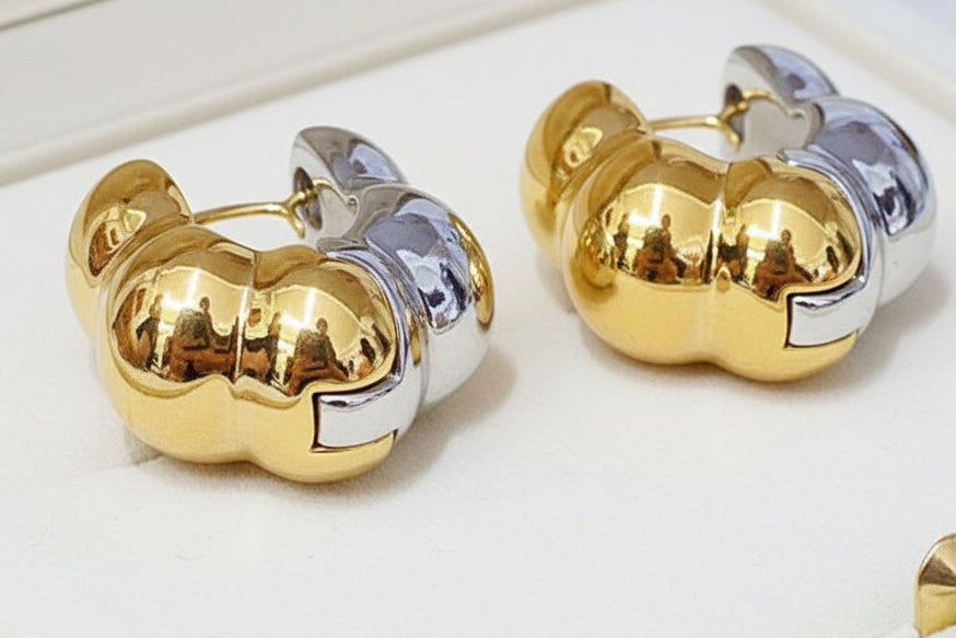 Electroform Earrings 18k 2Tone