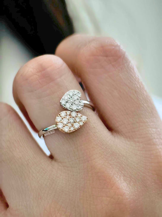 Heart Leaf Overlap Ring