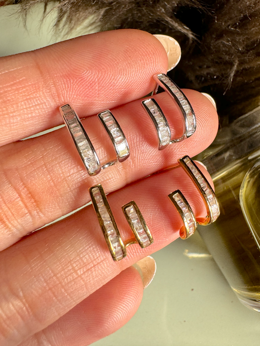 stylish double loop earrings