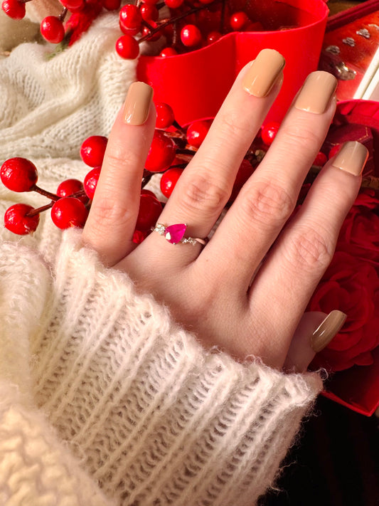 Pear Shaped Ruby with Diamonds