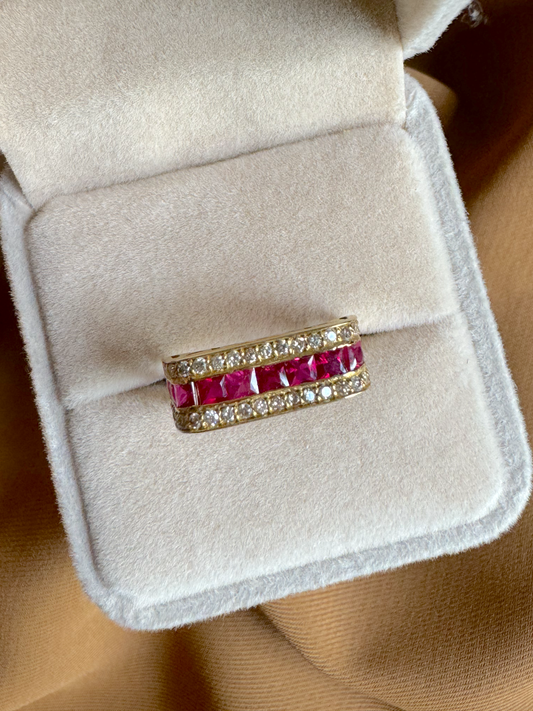 Natural Ruby with Diamonds