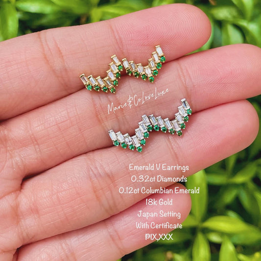 V emerald Earrings
