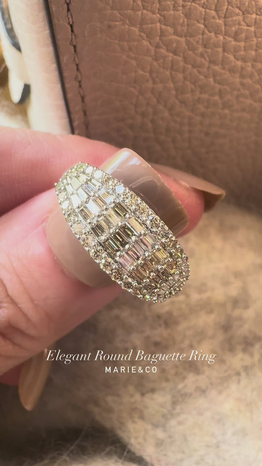Baguette & round elegant ring