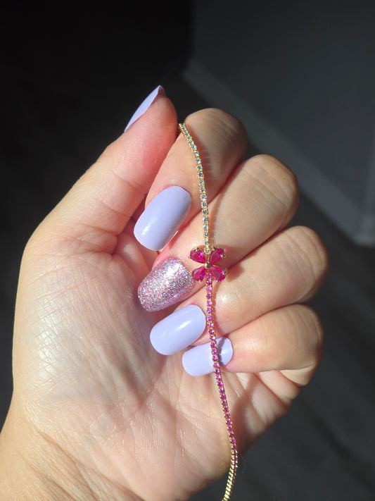 Tennis bracelet Ruby, Pink Sapphire and Diamonds